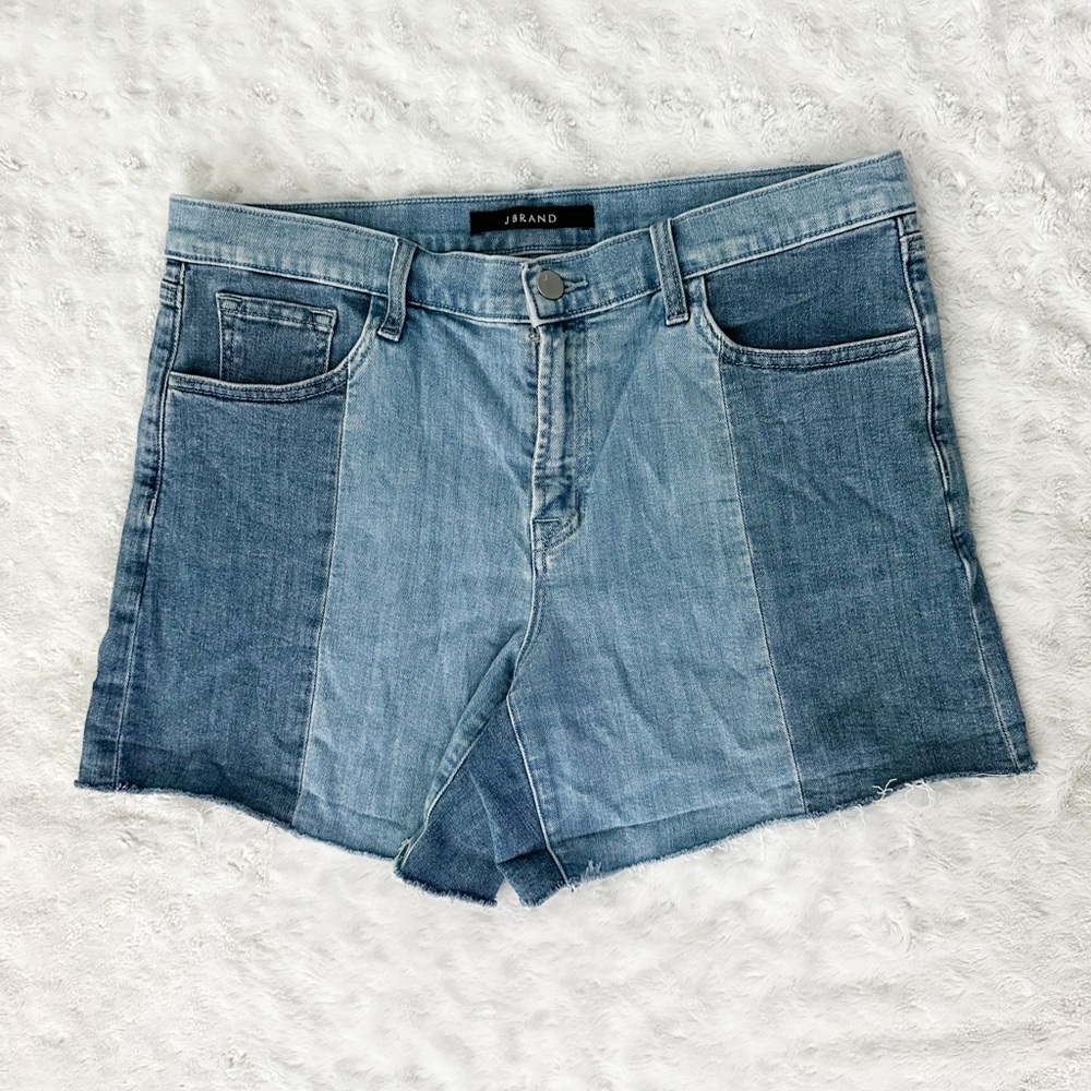 J Brand Color Block Tone Cut Off Denim Blue Women's Shorts